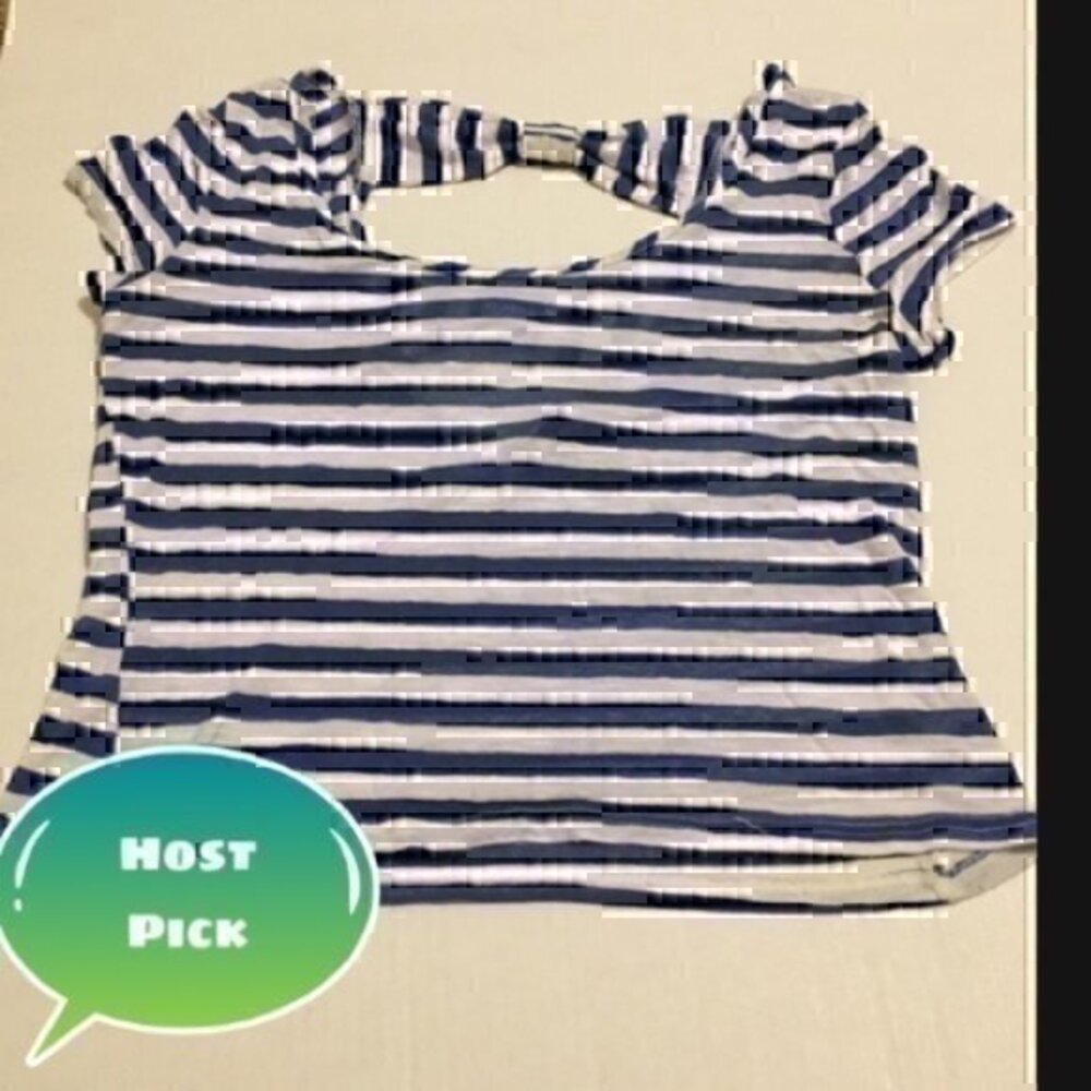 Wet Seal size large Striped Open Back Bow T-shirt